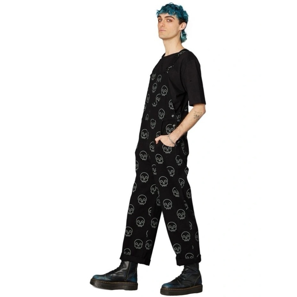 Black Friday Overalls with Black Skull print